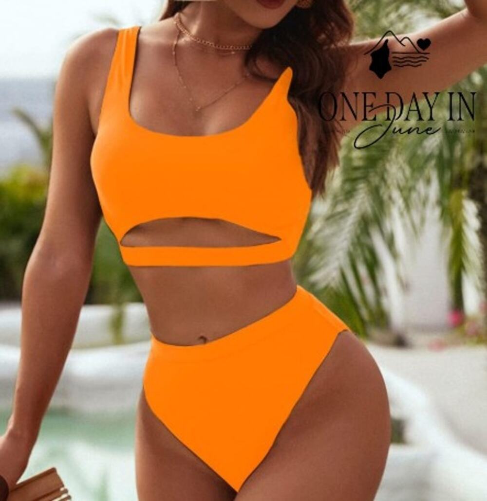 Blooming Jelly Crop Bikini Swimsuit Size L